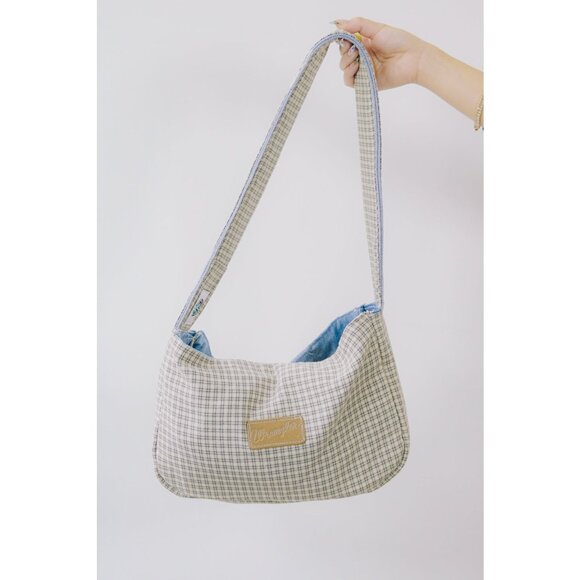 Rework Vintage Wrangler Plaid Flannel Shoulder Bag - Picture 5 of 9